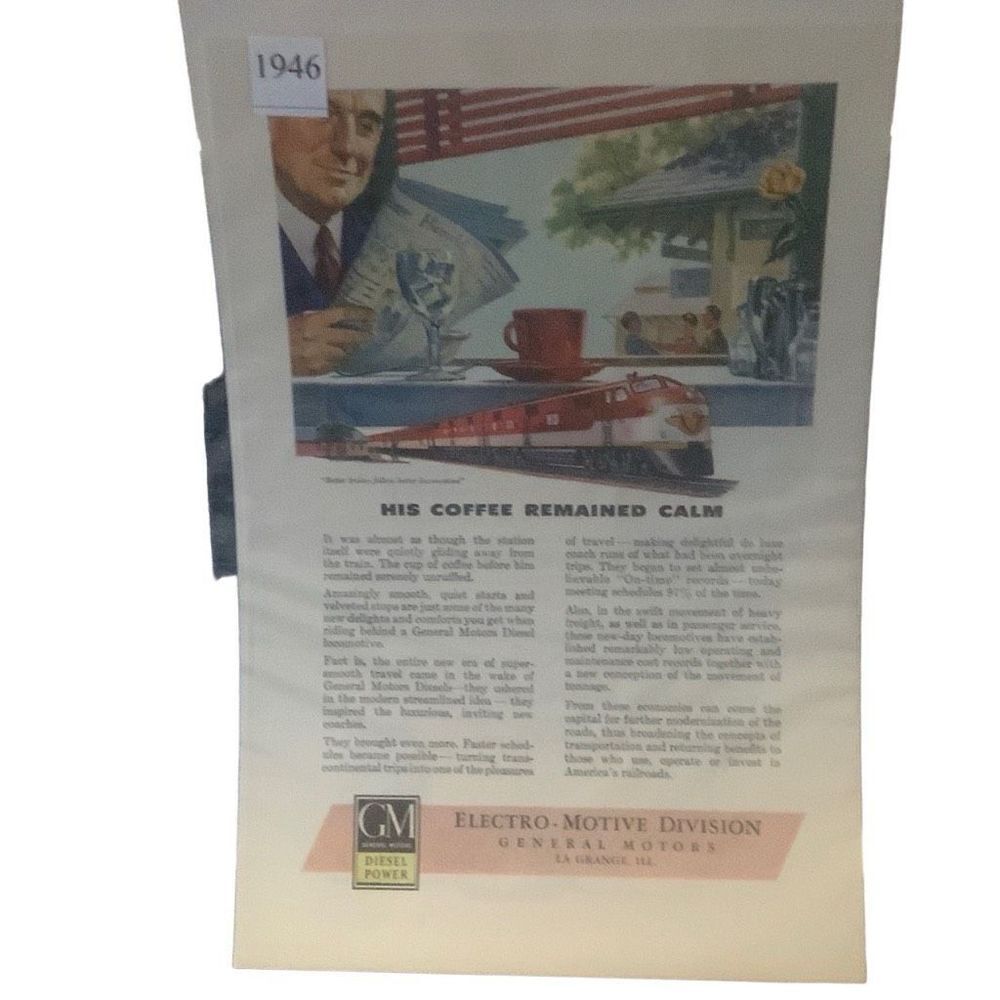 Vintage 1946 General Motors Electro-Motive Ad Advertisment